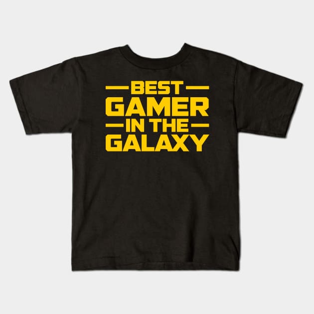 Best Gamer In The Galaxy Kids T-Shirt by TextTees